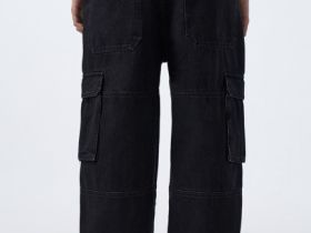 Свободные джинсы-карго, Серый