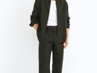 Рубашка изо льна, Зеленый