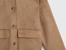 Куртка из искусственной замши для девочек, Бежевый