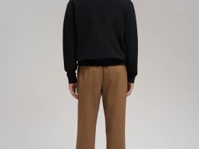 Брюки из хлопкового твила с эластичным поясом