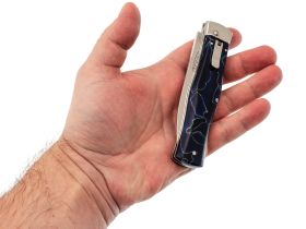 Автоматический складной нож Mikov Predator, сталь N690, рукоять Raffir, синий