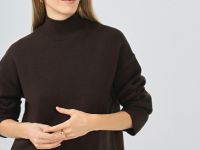 Джемпер с воротником-стойкой, Коричневый