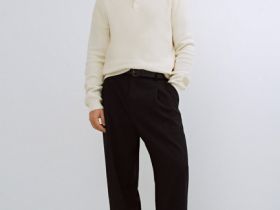 Текстурное вязаное поло, Белый