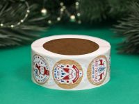 Наклейки в рулоне "Деревяный стиль", 500 шт, 2,5 х 2,5 см