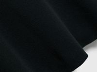 Вязаное поло с коротким рукавом, Черный