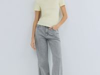 Футболка в рубчик, Желтый