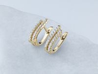 Серьги из желтого золота с бриллиантами э0301сг09200109