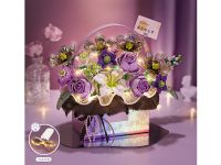 1952_MK Конструктор Фиолетовый букет в корзинке