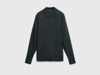 Вязаный джемпер-поло с длинным рукавом, Серый