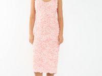 Облегающее платье с объёмными цветами, Розовый