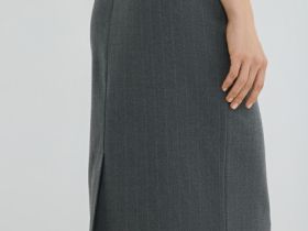 Прямая юбка миди, Серый