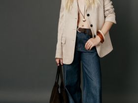 Однобортный жакет из искусственной замши, Бежевый