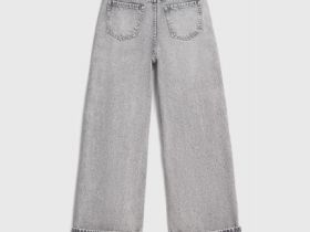 Широкие джинсы Wide leg для девочек, Серый