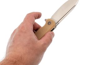 Складной нож Petrified Fish Tunny PFB05BRMS, сталь Sandvik 14C28N, рукоять микарта