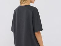 Футболка оверсайз с флок-принтом, Серый