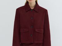 Укороченный жакет из искусственной замши, Фиолетовый