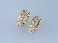 Серьги из желтого золота с бриллиантами э0301сг06210504
