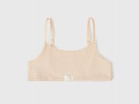 Топ в рубчик с нашивкой для девочек, 2 шт., Бежевый