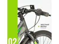 Подростковый велосипед Stels Cristy 420 V 24, год 2026, цвет Серый-Зеленый, ростовка 12