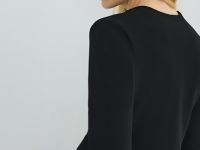 Кардиган на пуговицах с баской, Черный