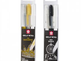 Набор ручек гелевых Sakura 3 шт, цвета белая, золотая, серебряная