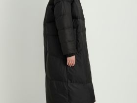 Пуховик с воротником-стойкой