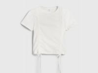 Футболка с драпировкой и завязками для девочек, Белый