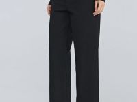 Укороченные широкие джинсы, Черный