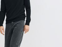 Утеплённые прямые джинсы, Серый