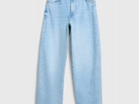 Джинсы Баррел из плотного денима, Голубой