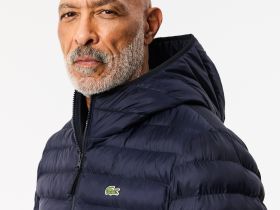 Мужская стёганная куртка Lacoste с капюшоном