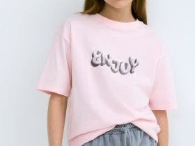 Футболка с принтом для девочек, Розовый