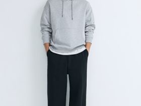 Худи с текстовым принтом, Серый