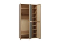 Распашной шкаф Флавир 3-120x250 Рогожка Графитовый