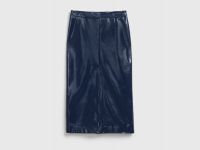 Юбка миди из искусственной кожи, Синий