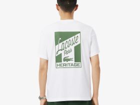 Мужская хлопковая футболка Lacoste классического кроя