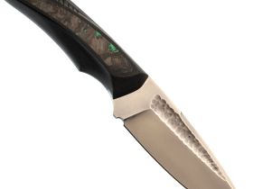 Нож Pocket Wolf Мини Тактик с долом, сталь CPR, рукоять G10/carbon, черно-зеленый