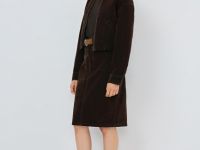 Джинсовая юбка с бархатным напылением, Коричневый