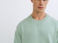 Вязаный джемпер из хлопка, Зеленый