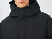 Утеплённая куртка с капюшоном и накладными карманами, Черный