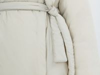 Утеплённая куртка с поясом, Бежевый