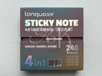 Закладки самоклеящиеся Languo, 15*76 мм, 25*76 мм, 35*76 мм, 76*76 мм по 60 л, 4