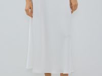 Сатиновая юбка макси, Белый