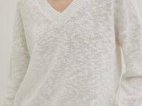 Джемпер из хлопка с v-образным вырезом