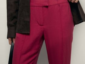 Брюки зауженного кроя с добавлением льна