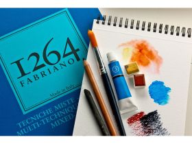 Альбом для смешанных техник на спирали Fabriano "1264 MIX MEDIA" 14,8х21 см 15 л 300 г