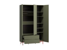 Распашной шкаф Изи 3-130x220 Оливковый/Оранжевый