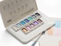 Набор акварели HIMI "Металлик", 12 цветов, оттенки SILVER