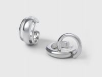 Набор серёжек с каффами, Серебряный