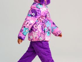 Комплект текстильный с полиуретановым покрытием для девочек: куртка, полукомбинезон